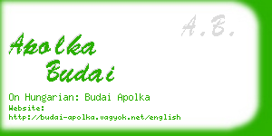apolka budai business card